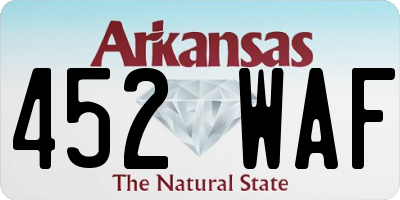 AR license plate 452WAF