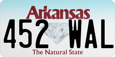 AR license plate 452WAL