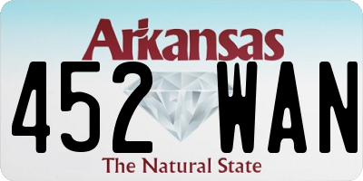AR license plate 452WAN
