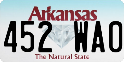 AR license plate 452WAO