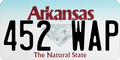 AR license plate 452WAP