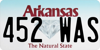 AR license plate 452WAS