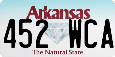 AR license plate 452WCA