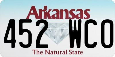 AR license plate 452WCO