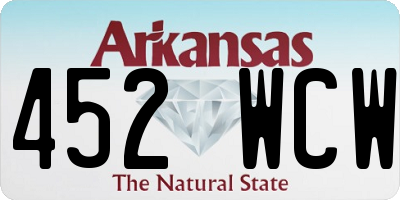 AR license plate 452WCW