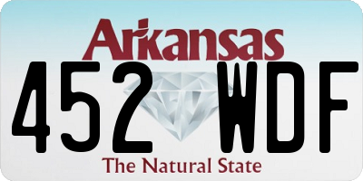 AR license plate 452WDF