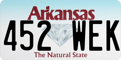 AR license plate 452WEK