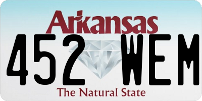 AR license plate 452WEM