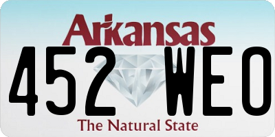 AR license plate 452WEO