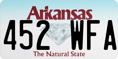 AR license plate 452WFA