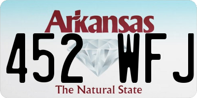 AR license plate 452WFJ