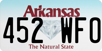 AR license plate 452WFO
