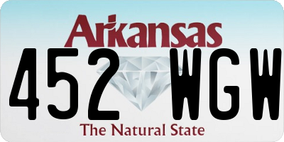 AR license plate 452WGW