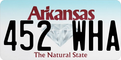 AR license plate 452WHA