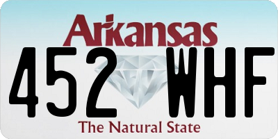 AR license plate 452WHF