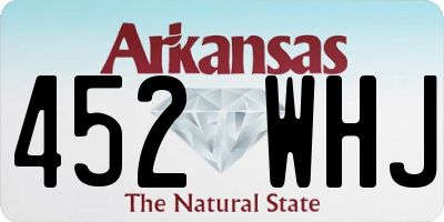 AR license plate 452WHJ