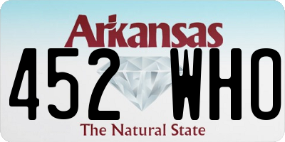AR license plate 452WHO