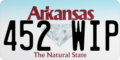 AR license plate 452WIP