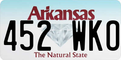 AR license plate 452WKO