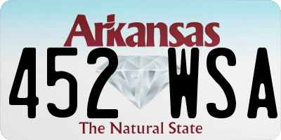AR license plate 452WSA