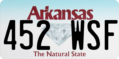 AR license plate 452WSF