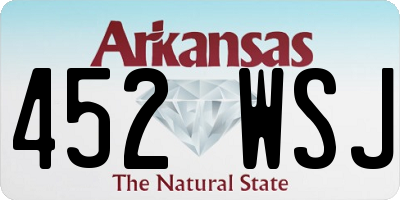 AR license plate 452WSJ