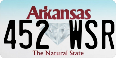 AR license plate 452WSR