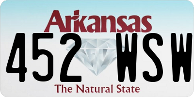 AR license plate 452WSW