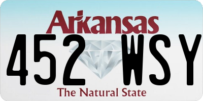 AR license plate 452WSY