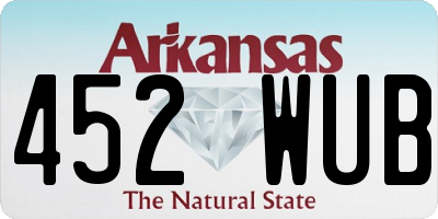 AR license plate 452WUB
