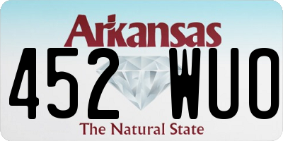 AR license plate 452WUO