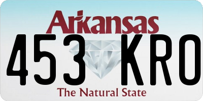 AR license plate 453KRO