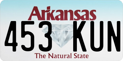 AR license plate 453KUN
