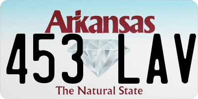 AR license plate 453LAV
