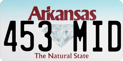 AR license plate 453MID
