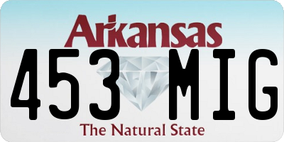 AR license plate 453MIG