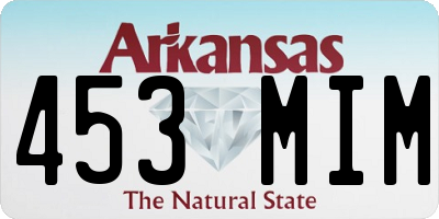 AR license plate 453MIM