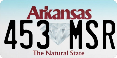 AR license plate 453MSR