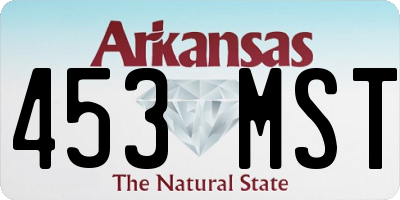 AR license plate 453MST