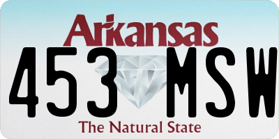 AR license plate 453MSW
