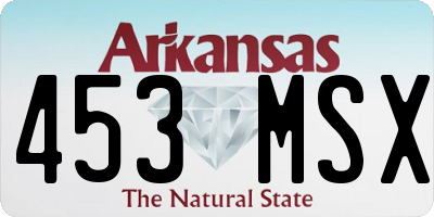 AR license plate 453MSX