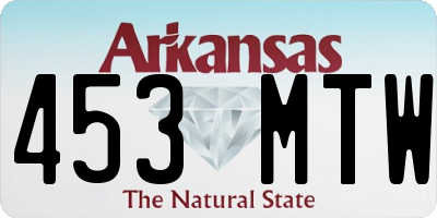 AR license plate 453MTW
