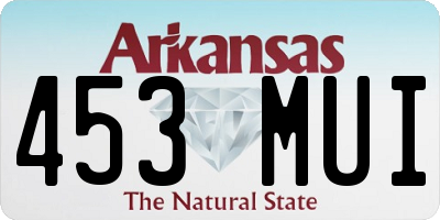 AR license plate 453MUI
