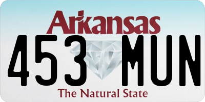 AR license plate 453MUN