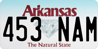AR license plate 453NAM