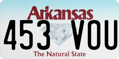 AR license plate 453VOU