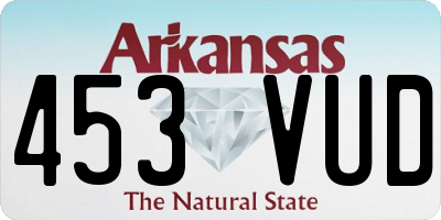 AR license plate 453VUD