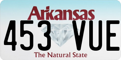 AR license plate 453VUE
