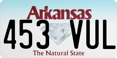 AR license plate 453VUL