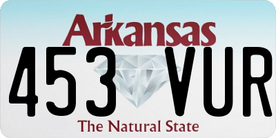 AR license plate 453VUR
